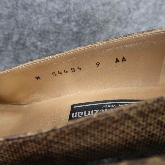 Stuart Weitzman Shoes Womens 9 Pumps Snakeskin Print Leather Fashion Heels Brown - Picture 7 of 14